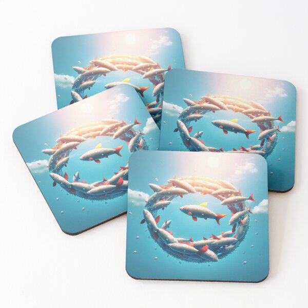 Item preview, Beautiful shoal of fish swimming in a circular formation. designed and sold by DSAHART.