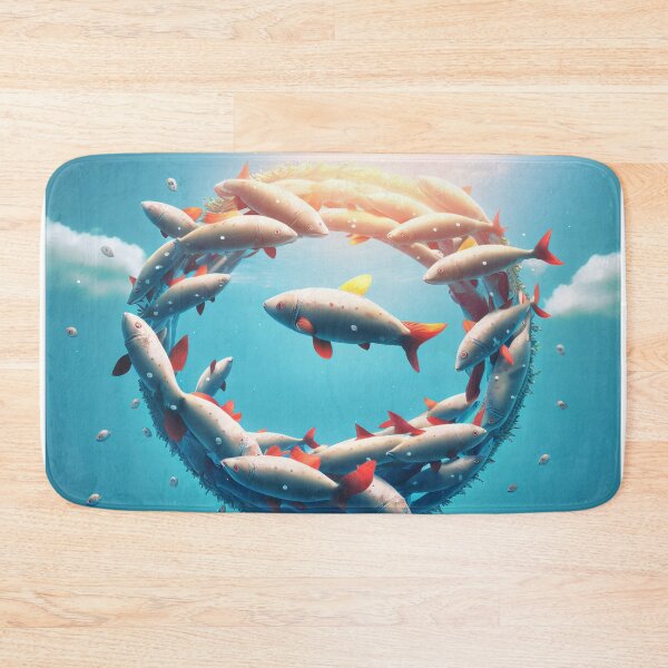 Item preview, Beautiful shoal of fish swimming in a circular formation. designed and sold by DSAHART.
