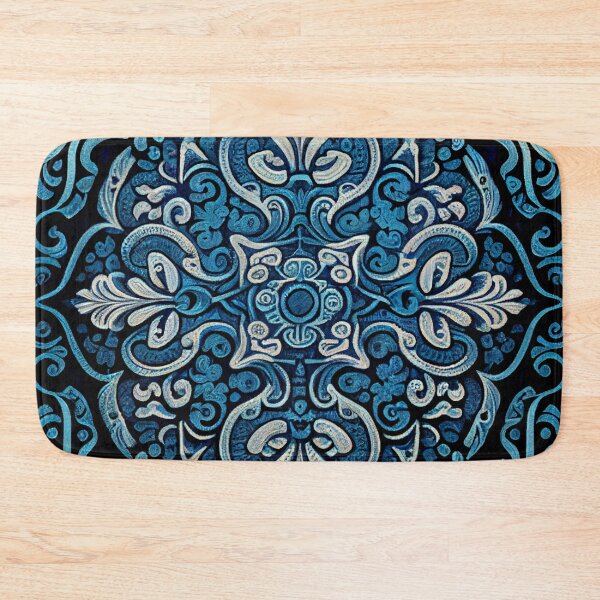 Item preview, Blue Aesthetic Traditional Pattern Digital Painting designed and sold by CodeAndColors.