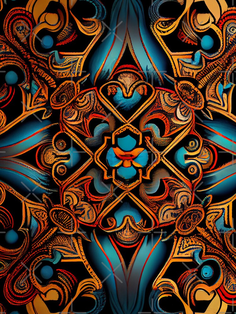 Aperçu 4 sur 4. Coque iPhone avec l'œuvre Aggressive Traditional Pattern Digital Painting créée et vendue par CodeAndColors.