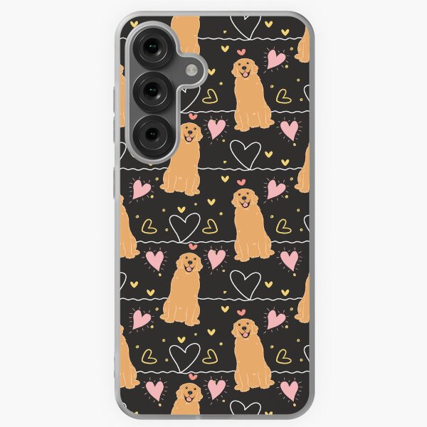 Item preview, LOVE Golden Retriever - Black background designed and sold by Lulupainting.