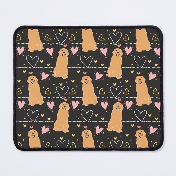 Item preview, LOVE Golden Retriever - Black background designed and sold by Lulupainting.