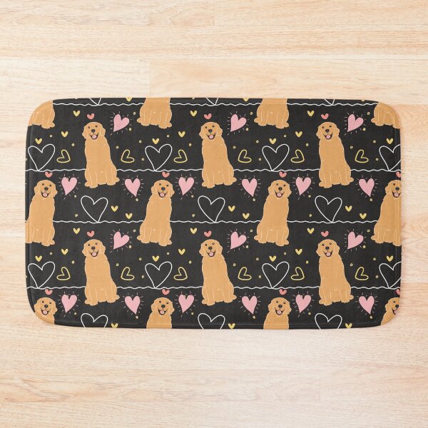 Item preview, LOVE Golden Retriever - Black background designed and sold by Lulupainting.