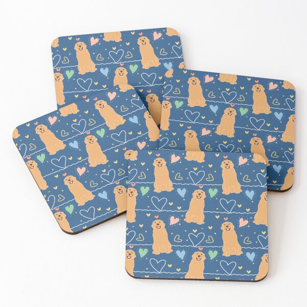 Item preview, LOVE Golden Retriever - Blue background designed and sold by Lulupainting.