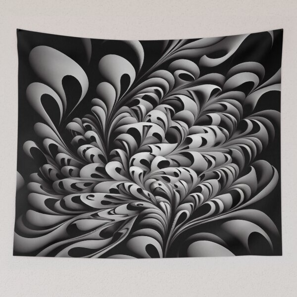 Item preview, Coarse Fluid Explosive Monochromatic Maximalist Pattern Digital Painting designed and sold by CodeAndColors.