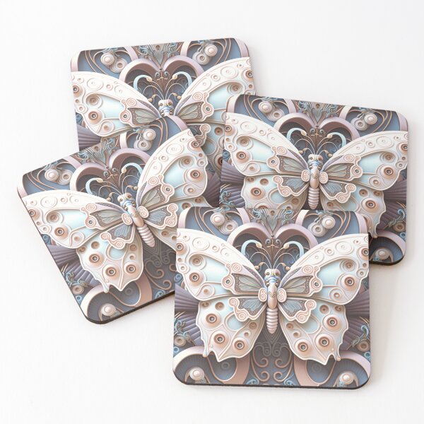 Item preview, Cute Butterfly Pattern Wall Art metallic mechanical butterfly - high resolution designed and sold by Synthetic-Intel.