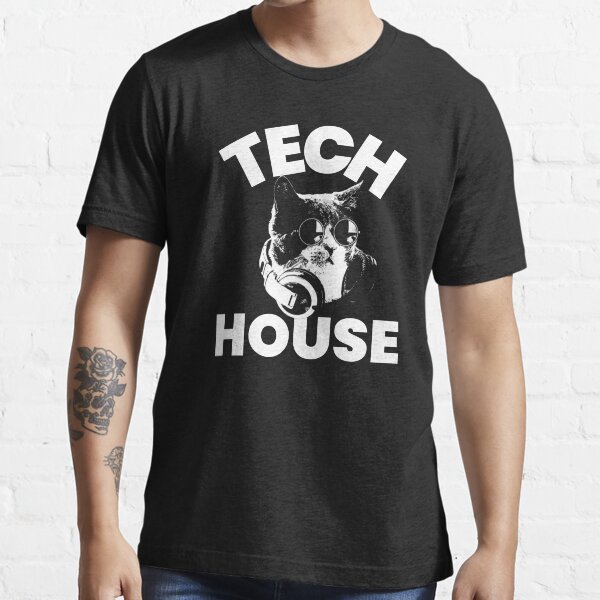 "Tech House Cool Cat" Tshirt for Sale by Discothreadz Redbubble
