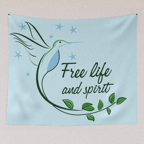 Item preview, Hummingbird Free Life and Spirit Quote designed and sold by worldways.