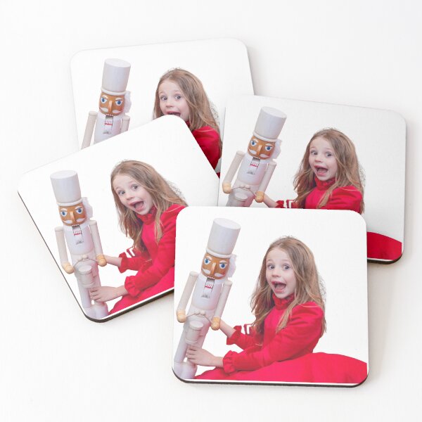 Item preview, like nastya in red dress holding white toy designed and sold by theJuniorJams.