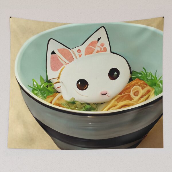 Artikelvorschau, Kawaii Ramen Cat 可愛いラーメン猫 entworfen und verkauft von Yenbox.