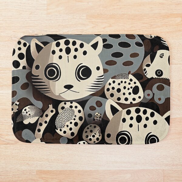 Item preview, Abstract Monochromatic Kawaii Dreamy Calming Animal Pattern Digital Painting designed and sold by CodeAndColors.