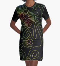 Colorful Topographic Maps T-Shirt Kleid