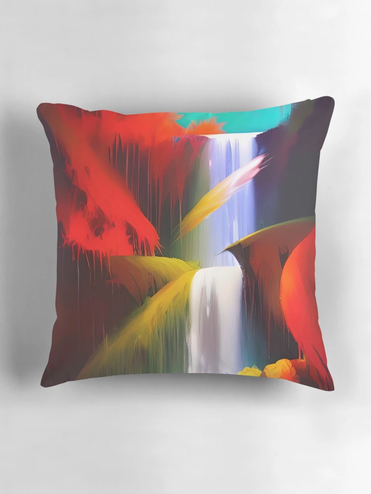 Thumbnail 3 of 4, Pillow, Intriguing Waterfall designed and sold by RockingPandS.