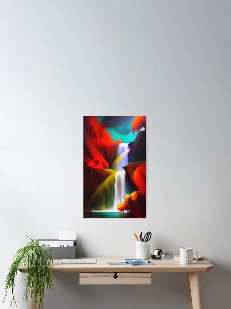 Thumbnail 2 of 3, Poster, Intriguing Waterfall designed and sold by RockingPandS.