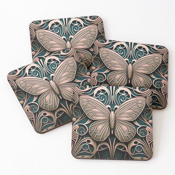 Item preview, Cute Butterfly Pattern Wall Art art deco 20th century butterfly - high resolution designed and sold by Synthetic-Intel.