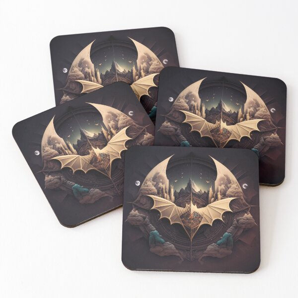 Item preview, Fantasy bat logo on mountain designed and sold by IA-Art-Design.