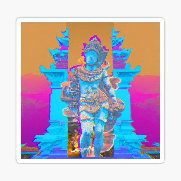 "Traditional Bali Statue Bali Painting Bali Art Colorful Gate