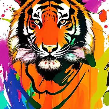 Artwork thumbnail, Tiger Paint Splatter by RockingPandS