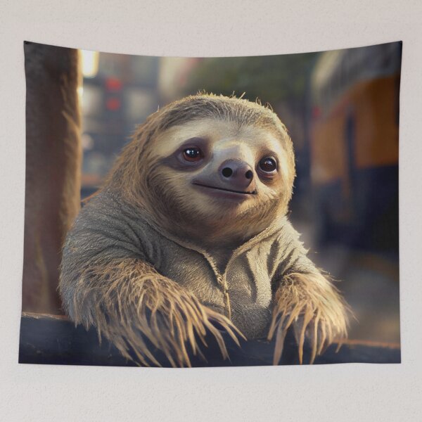 Item preview, Cute Cartoon Bright Sloth Digital Painting designed and sold by CodeAndColors.