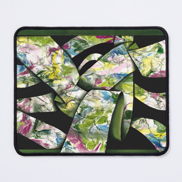 Item preview, Ribbons with Pouring Liquid Art - green pink blue white - 3D designed and sold by Connys Colorful World.