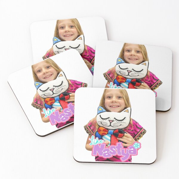 Item preview, like nastya holding Tickles Cute Cat, like nasya Soft Stuffed Plush Animal Toy,like nastya logo designed and sold by theJuniorJams.