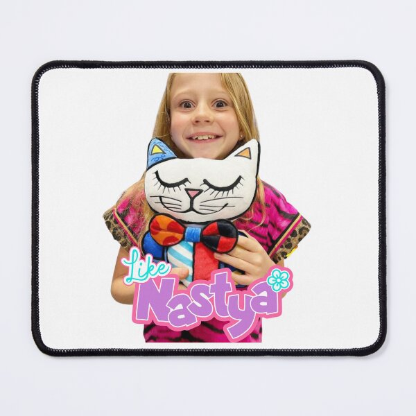 Item preview, like nastya holding Tickles Cute Cat, like nasya Soft Stuffed Plush Animal Toy,like nastya logo designed and sold by theJuniorJams.