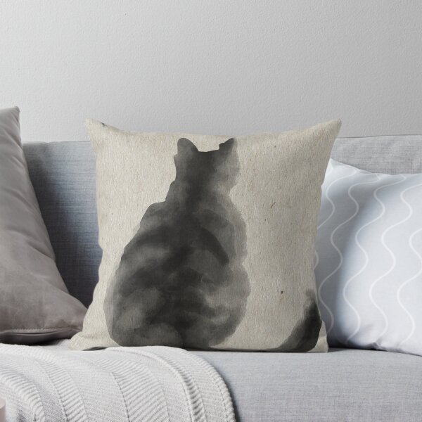 Item preview, Cat Waiting Watercolor Painting designed and sold by UntaiStudio.