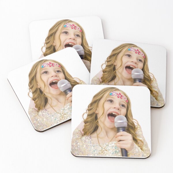 Item preview, Nastya singing with a microphone with flowers stickers on the head designed and sold by theJuniorJams.