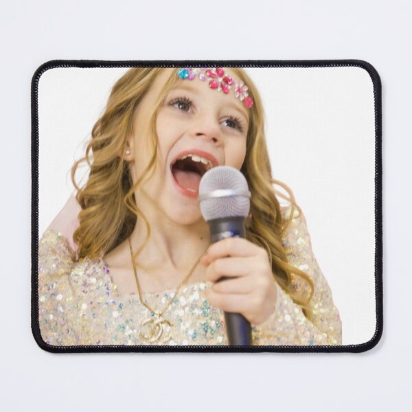 Item preview, Nastya singing with a microphone with flowers stickers on the head designed and sold by theJuniorJams.