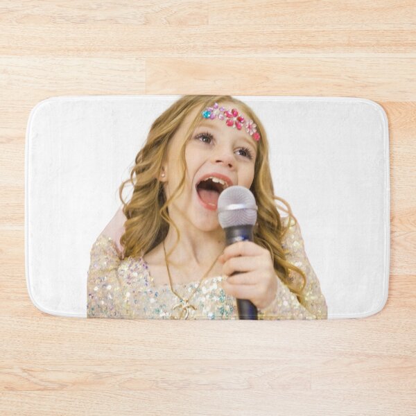 Item preview, Nastya singing with a microphone with flowers stickers on the head designed and sold by theJuniorJams.