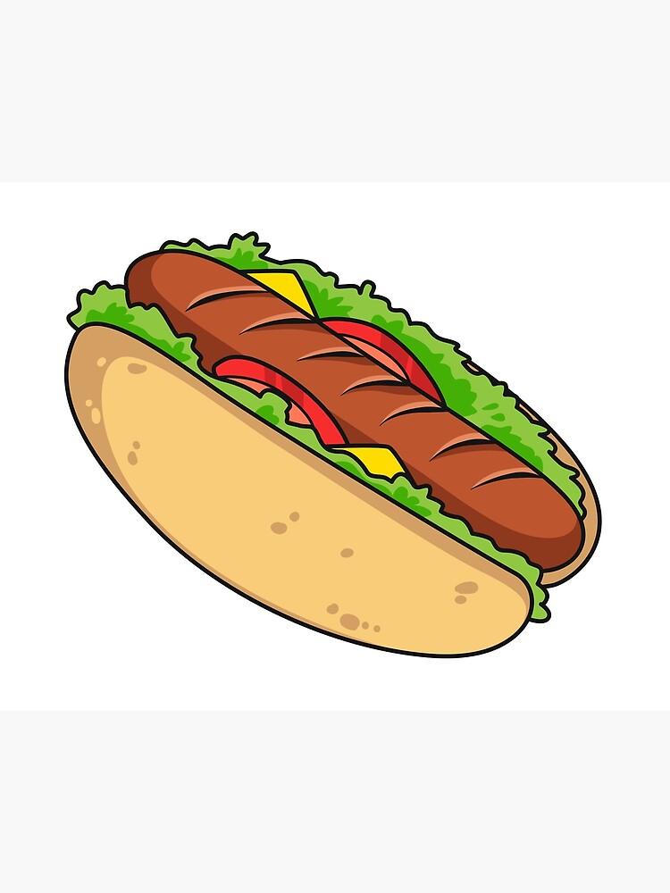 Hot dog cartoon illustration Art Board Print for Sale by