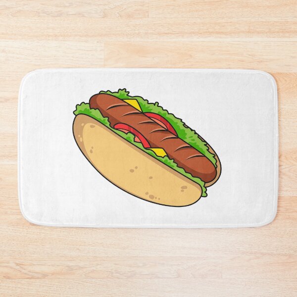 Item preview, Hot dog cartoon illustration designed and sold by Misscartoon.