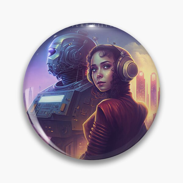 Item preview, Retro-futuristic Woman with Robot designed and sold by Viktor Surzhko.