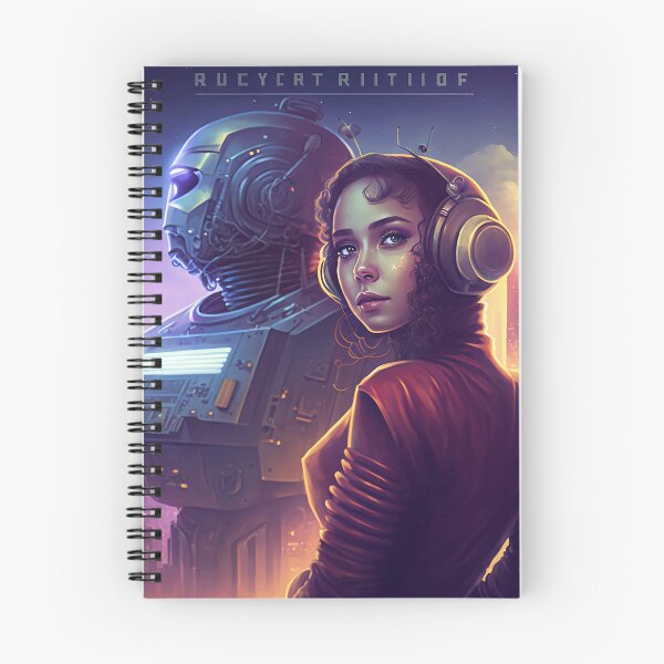 Item preview, Retro-futuristic Woman with Robot designed and sold by Viktor Surzhko.