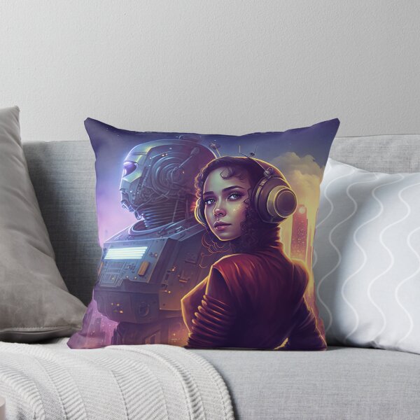 Item preview, Retro-futuristic Woman with Robot designed and sold by Viktor Surzhko.