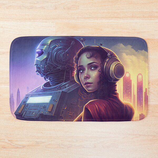 Item preview, Retro-futuristic Woman with Robot designed and sold by Viktor Surzhko.