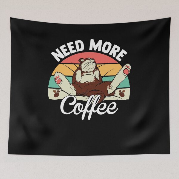 Item preview, Cute Silly Kitty Cat Need More Coffee designed and sold by Xx4thseasonxX.