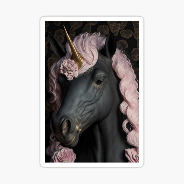 Aperçu de l'œuvre Licorne noire créée et vendue par el3v3n11art.