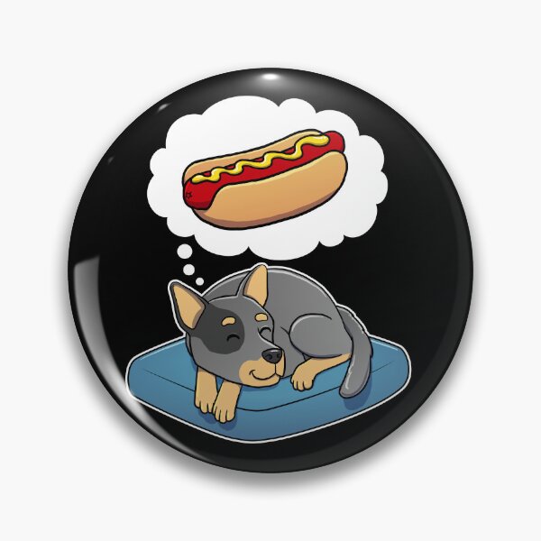 Artikelvorschau, Australian Cattle Dog dreaming about Hotdogs entworfen und verkauft von DoggieDelights.