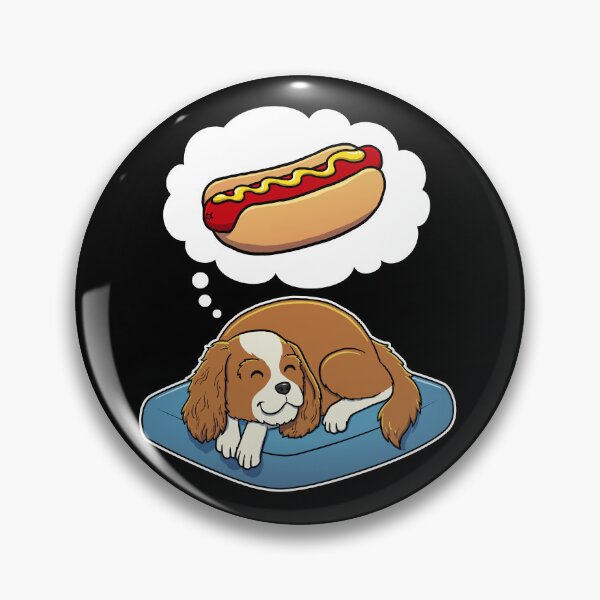 Artikelvorschau, Cavalier King Charles Spaniel dreaming about Hotdogs entworfen und verkauft von DoggieDelights.