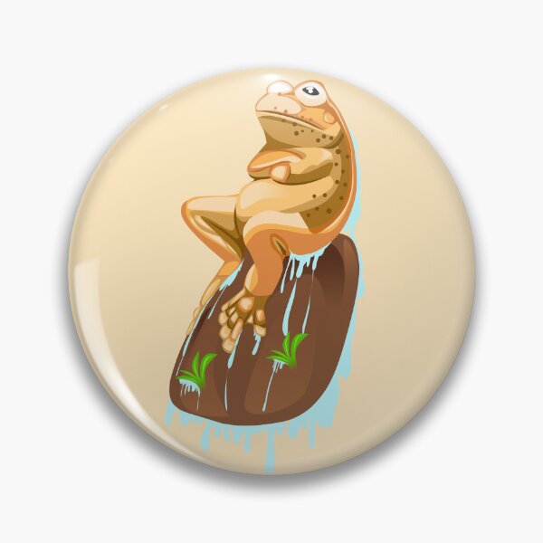 Item preview, illustration of a orange frog sitting on a rock designed and sold by AmsaOza.
