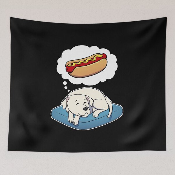 Artikelvorschau, Dogo Argentino dreaming about Hotdogs entworfen und verkauft von DoggieDelights.
