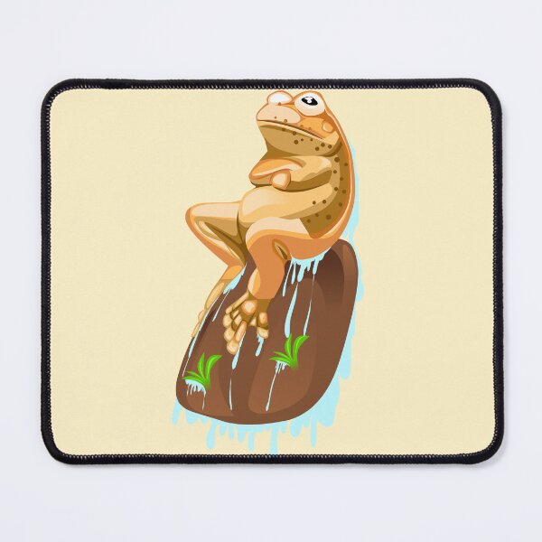 Item preview, illustration of a orange frog sitting on a rock designed and sold by AmsaOza.