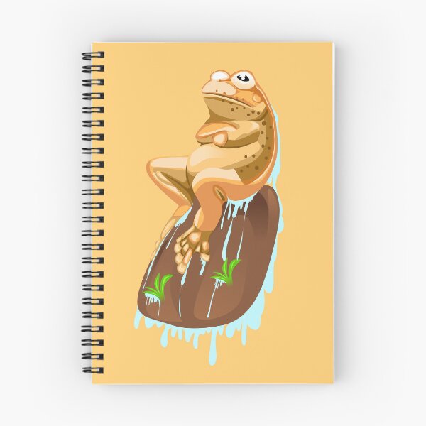 Item preview, illustration of a orange frog sitting on a rock designed and sold by AmsaOza.