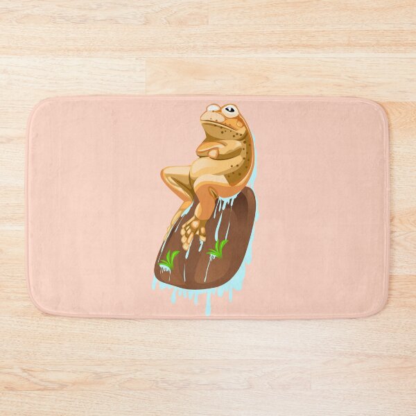 Item preview, illustration of a orange frog sitting on a rock designed and sold by AmsaOza.