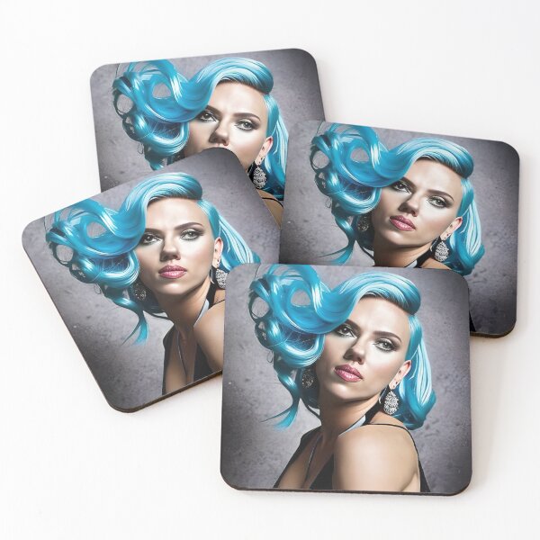 Item preview, Scarlett Johansson with a striking shade of blue hair  designed and sold by T3goods.