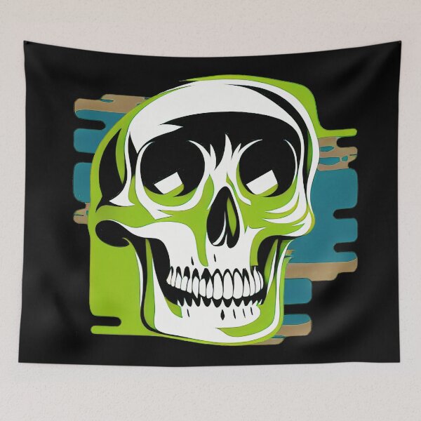 Item preview, Green Skull Graphic designed and sold by ZombieTit.