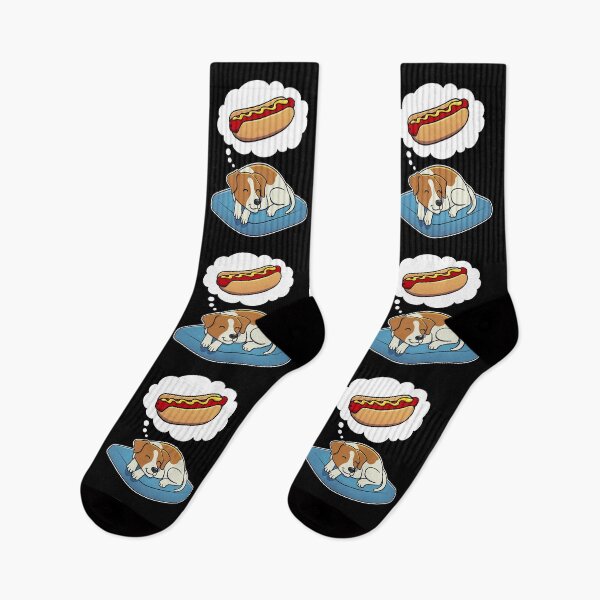 Item preview, Jack Russell Terrier dreaming about Hotdogs designed and sold by DoggieDelights.