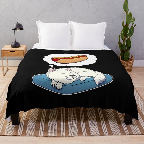 Item preview, Samoyed dreaming about Hotdogs designed and sold by DoggieDelights.