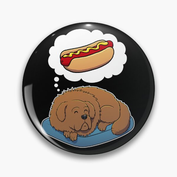 Item preview, Tibetan Mastiff dreaming about Hotdogs designed and sold by DoggieDelights.